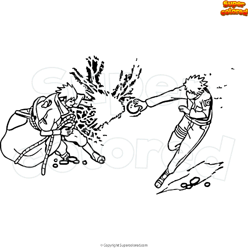 Coloriage naruto vs sasuke