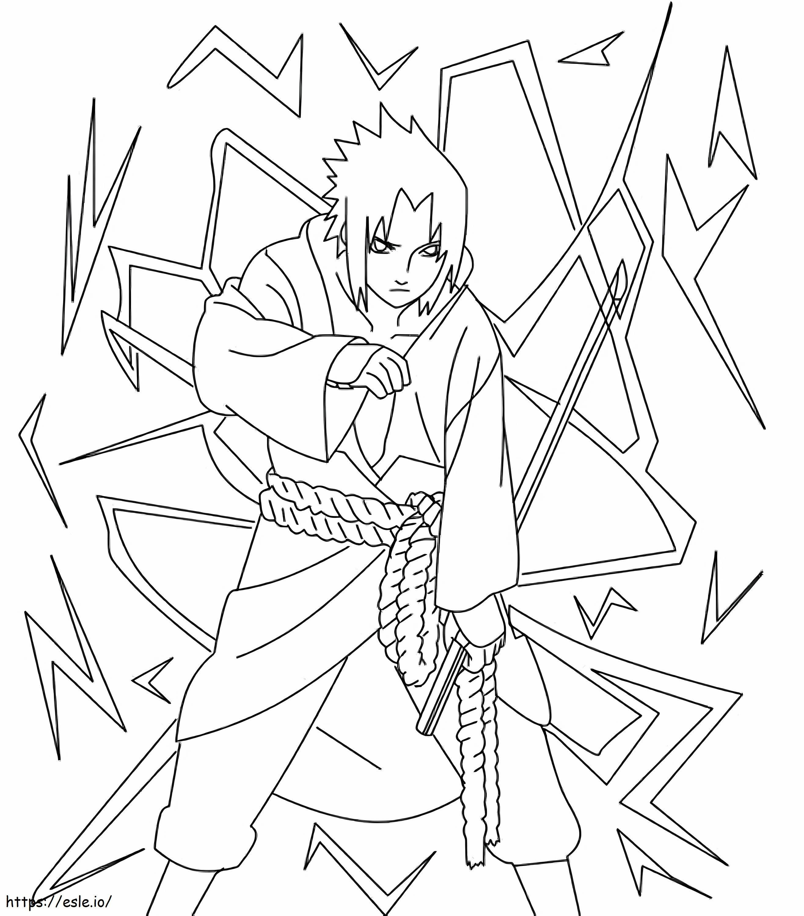 Uchiha sasuke poder coloring page