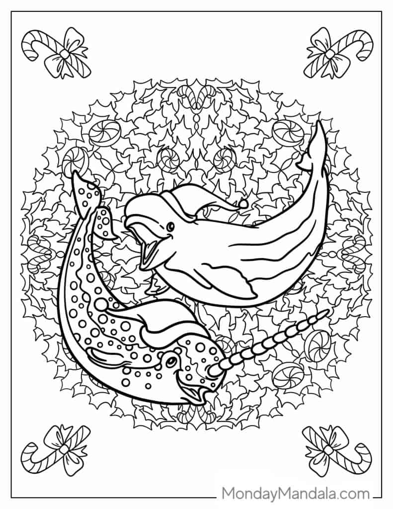 Narwhal coloring pages free pdf printables