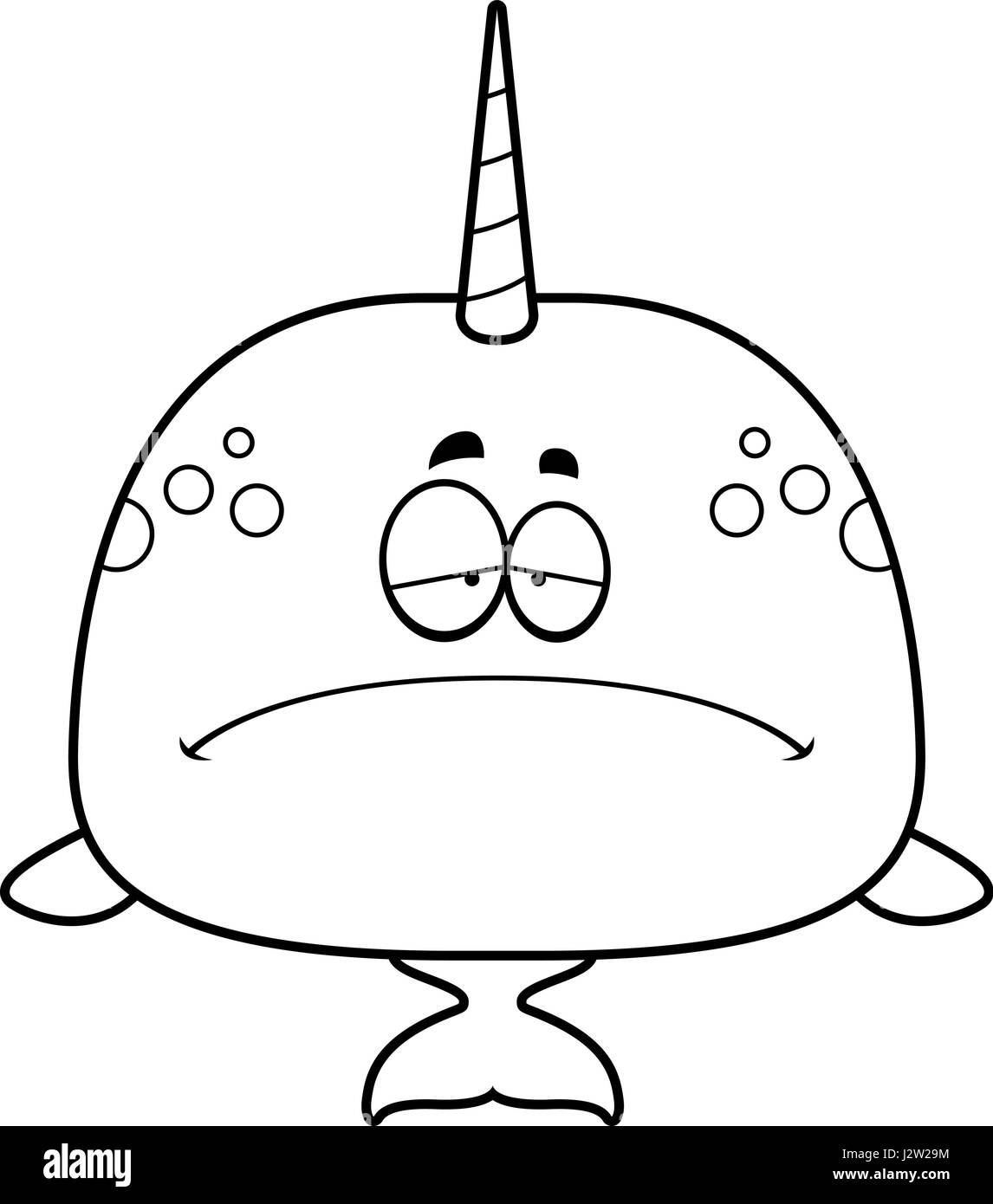 Narwhal cartoon black and white stock photos images