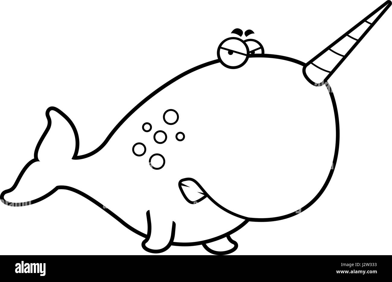 Narwhal whale black and white stock photos images
