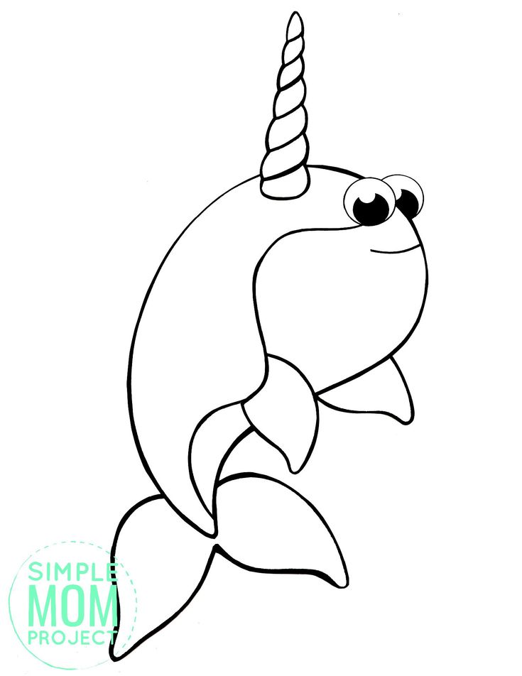 Free printable narwhal template cute narwhal unicorn coloring pages animal coloring books