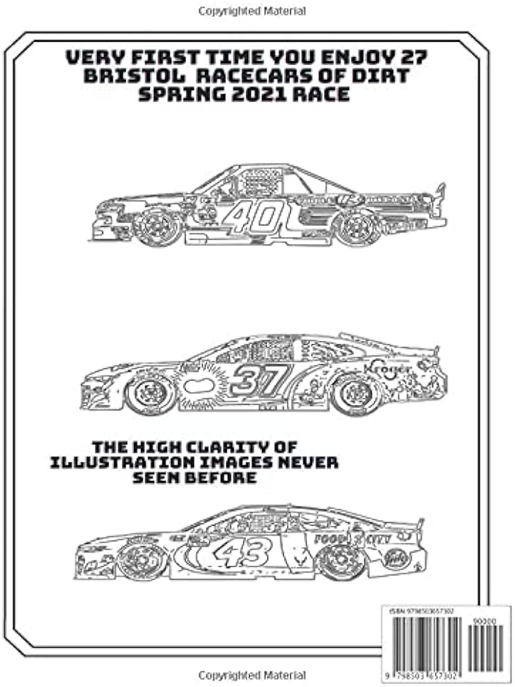 Nascar coloring book for kids bristol dirt race series nascar coloring pages russo anthony joe books