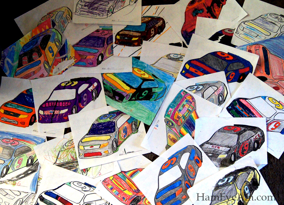Nascar coloring contest â ham eye am