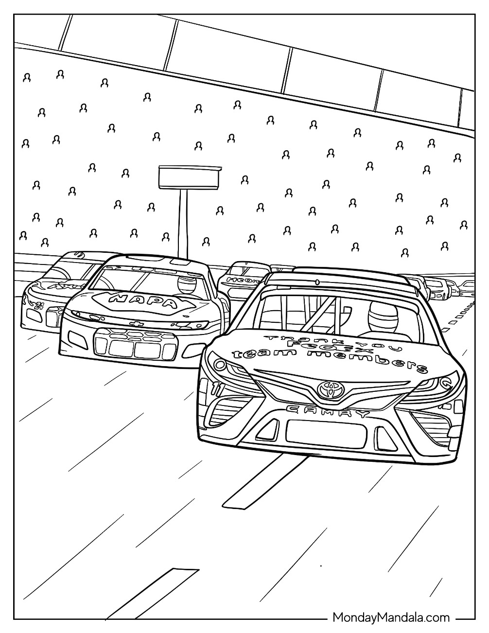 Nascar coloring pages free pdf printables