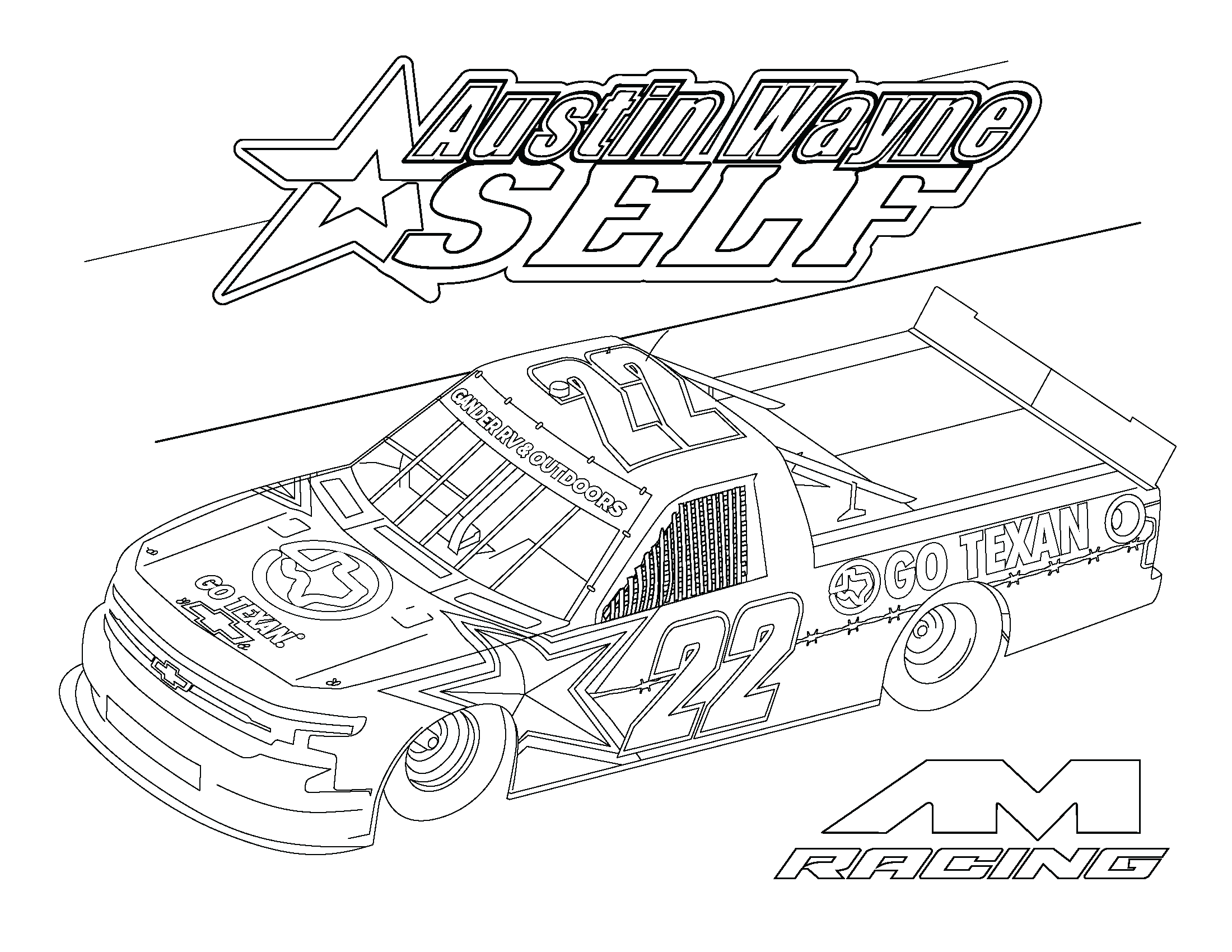 Gotexan on x check out this coloring page from am racing with our logo print this sheet out color it and post a picture we would love to see what you e