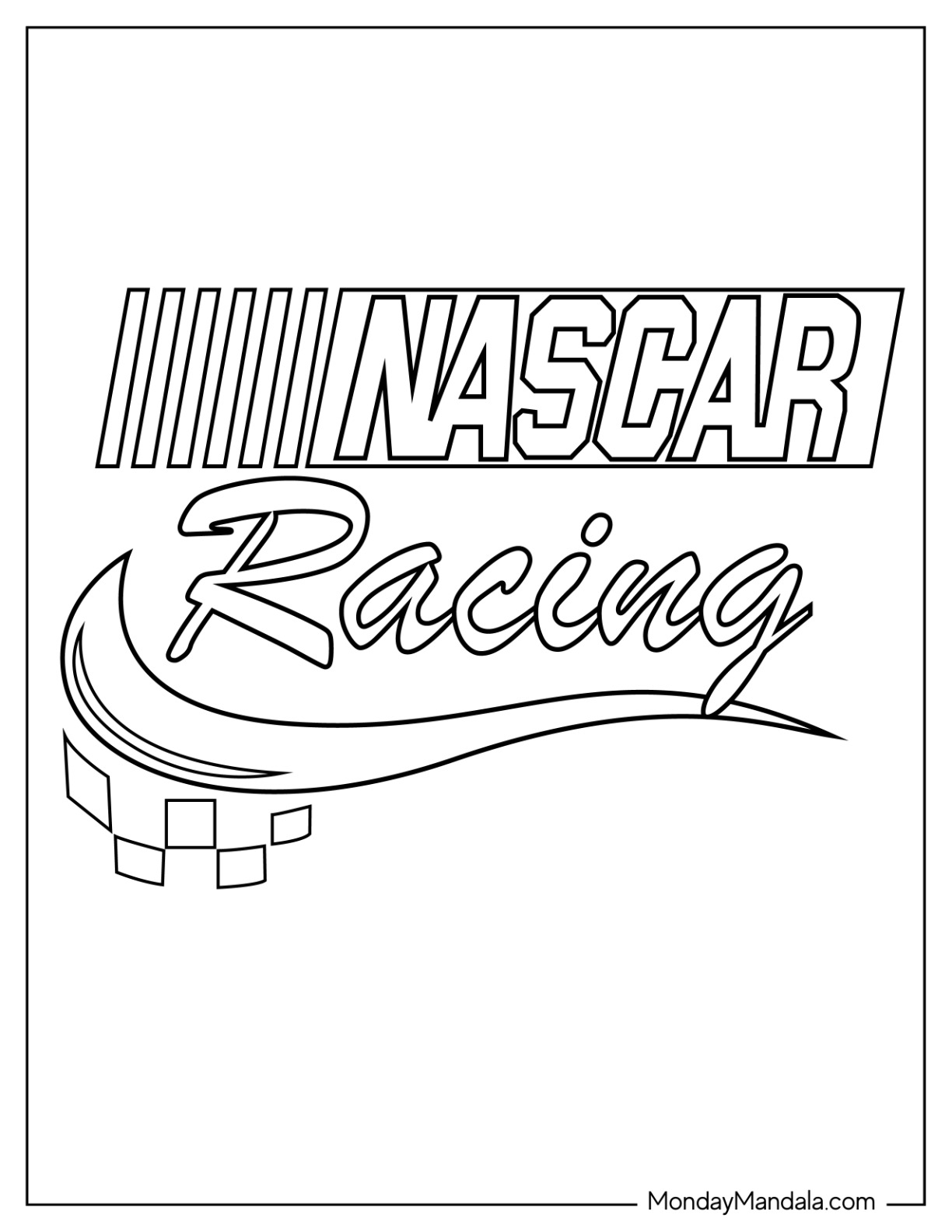 Nascar coloring pages free pdf printables