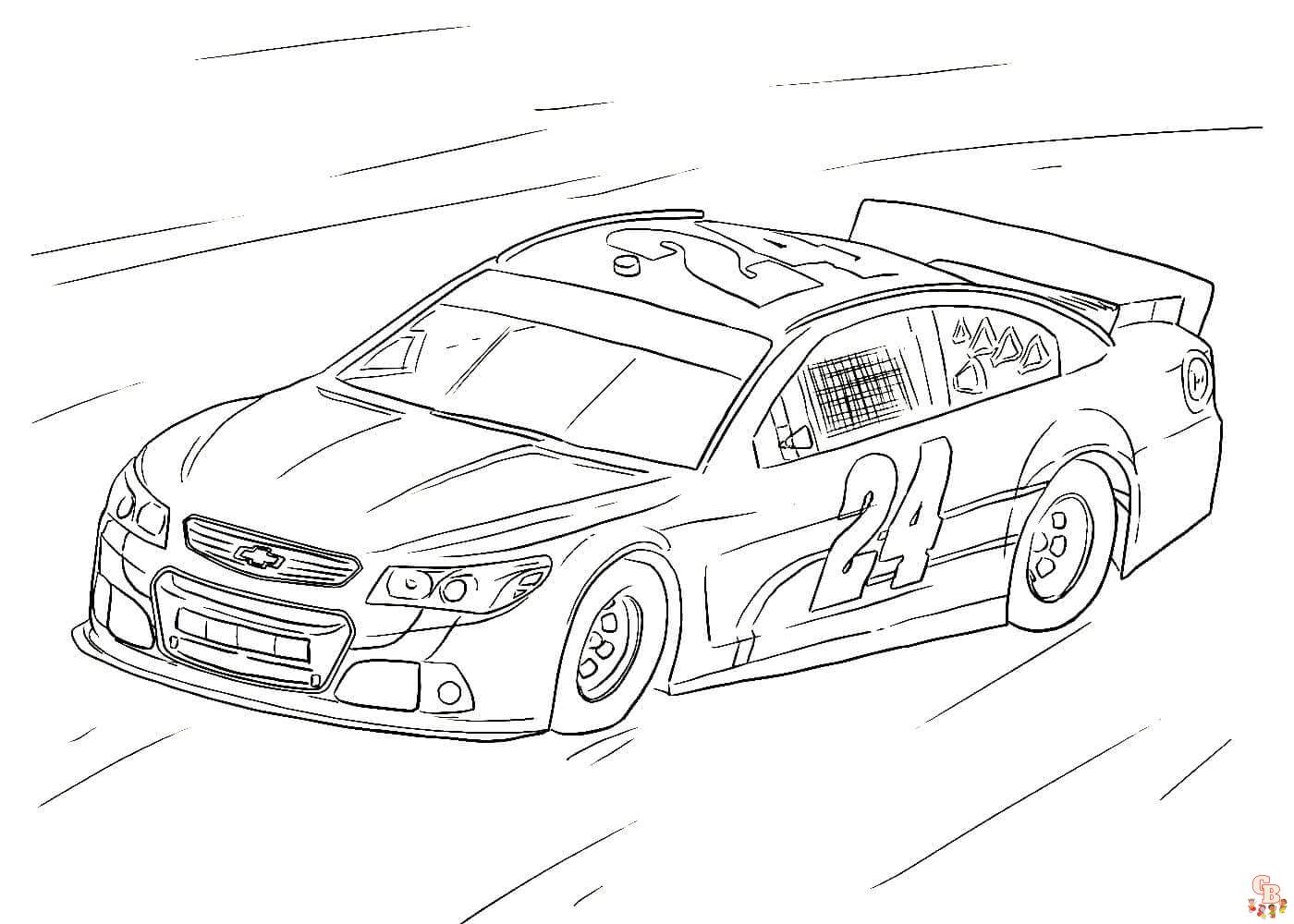 Racing car coloring pages