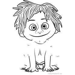 The good dinosaur connect the dots worksheets printable for kids