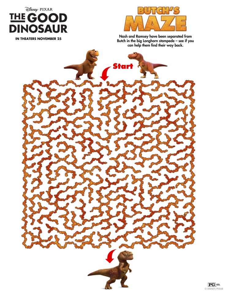 The good dinosaur review and activity pages