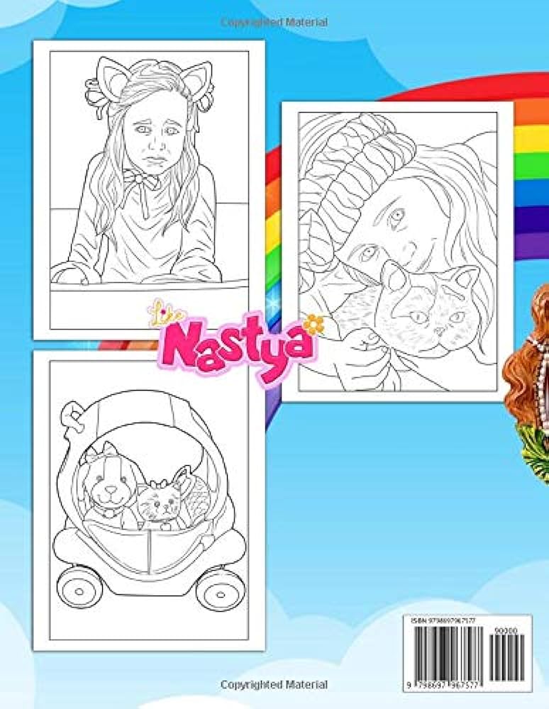 Nastya coloring book a lovely coloring book for relaxation and stress relief providing lots of images of like nastya burkhardt peter books