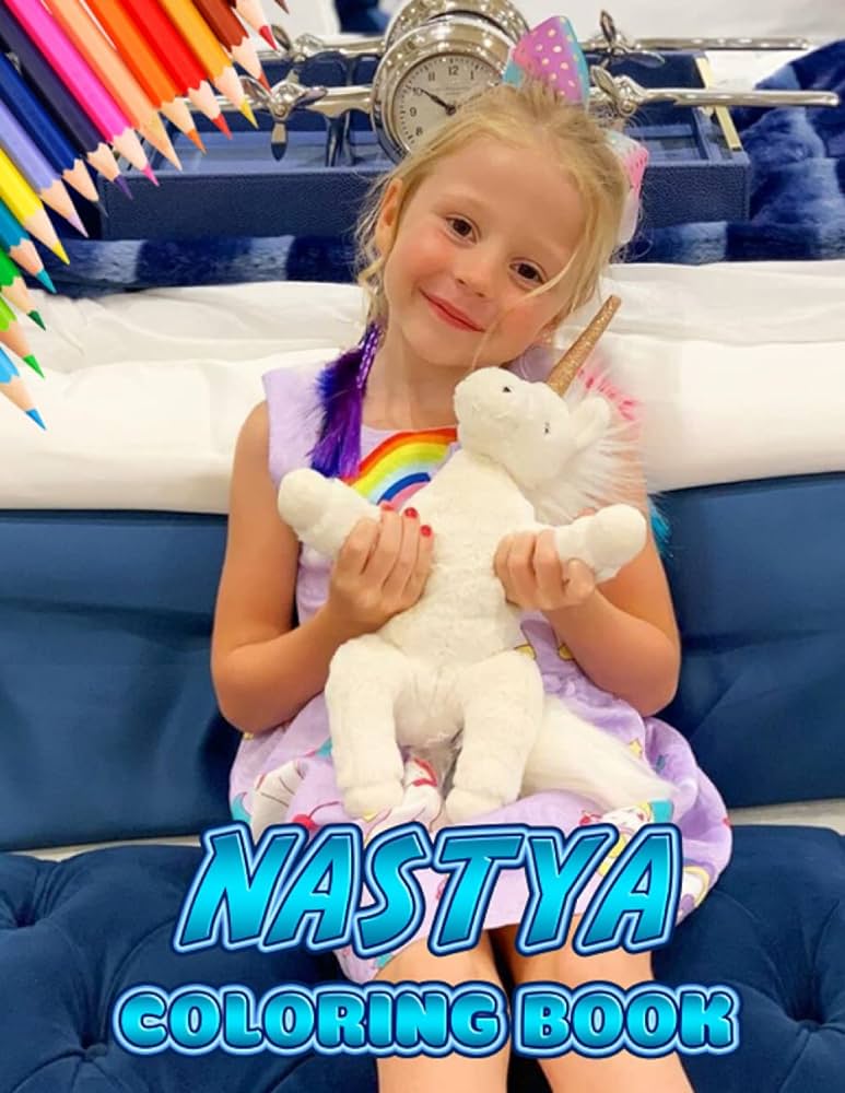 Nastya coloring book a cool coloring book with many illustrations of nastya for fans of all ages to relax and relieve stress guerra erminia books