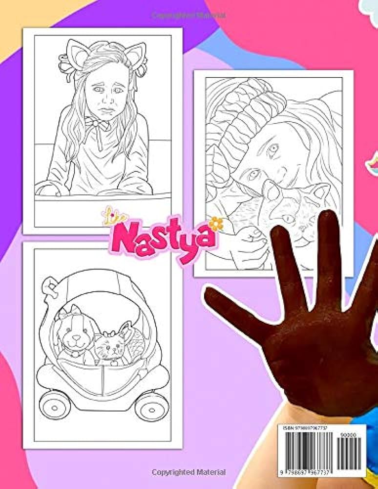 Nastya coloring book an awesome gift for kids who are into like nastya an effective way to relax and boost creativity burkhardt peter books