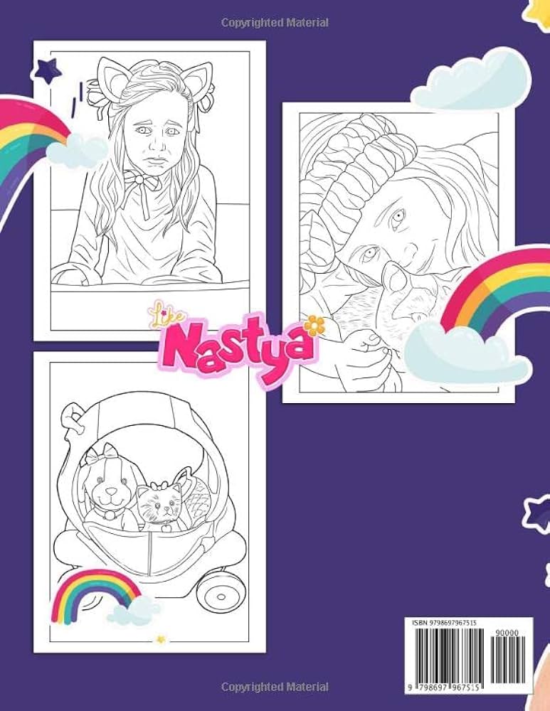 Nastya coloring book an interesting coloring book for kids to relax and relieve with many cool illustrations of like nastya burkhardt peter books