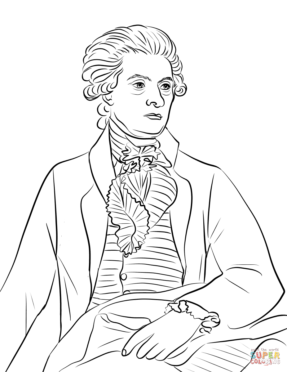 Thomas jefferson coloring page free printable coloring pages