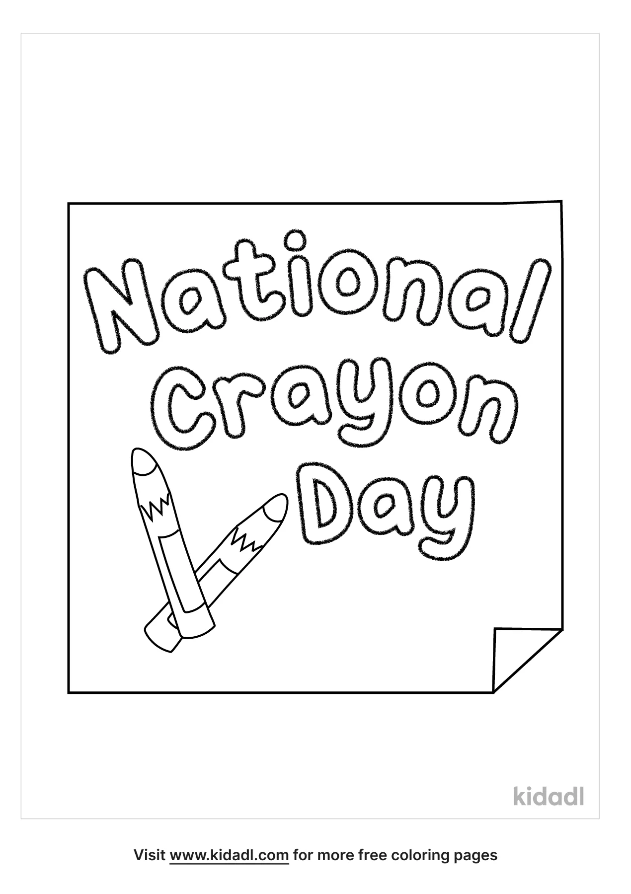 Free national crayon day coloring page coloring page printables