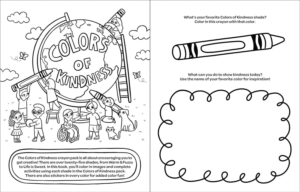 Crayola colors of kindness a coloring activity book with over stickers a crayola colors of kindness coloring sticker and activity book for kids crayolabuzzpop buzzpop bicknell sara books