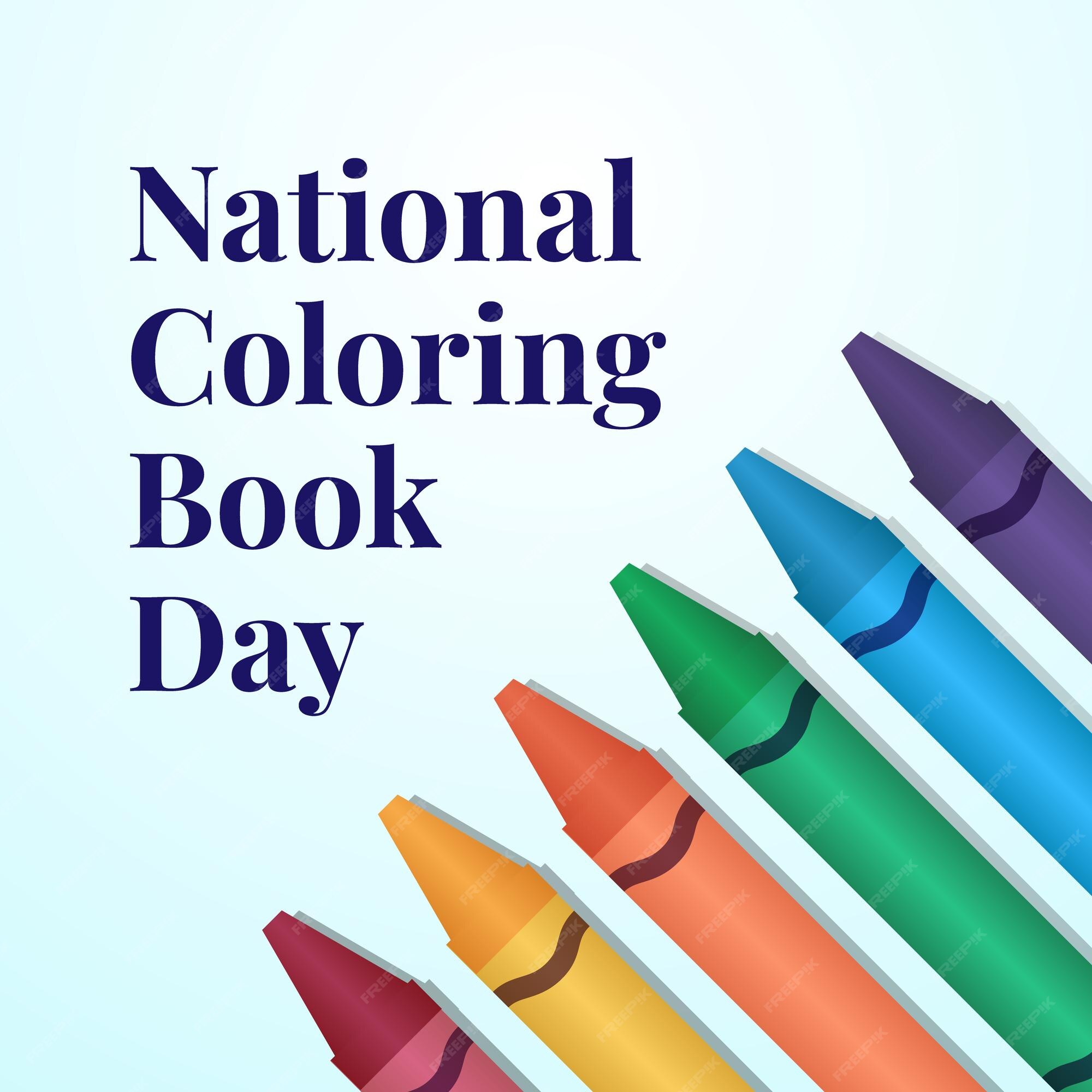 Premium vector national coloring book day design template for celebration crayon vector design crayon illustration