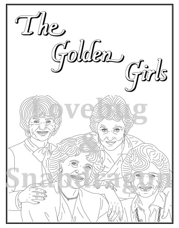 Golden girls coloring pagebook by pi