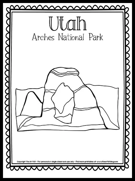Utah arches national park coloring page free printable â the art kit