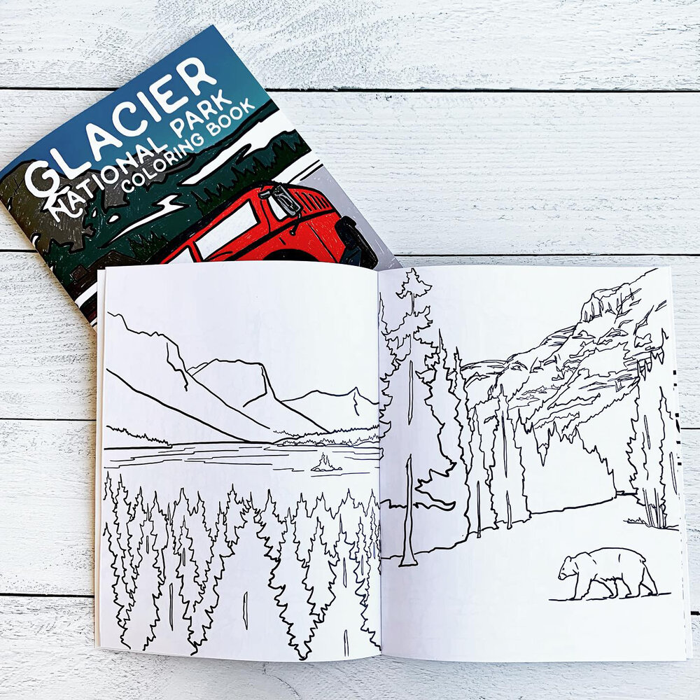 Glacier national park coloring book â corvidae drawings designs