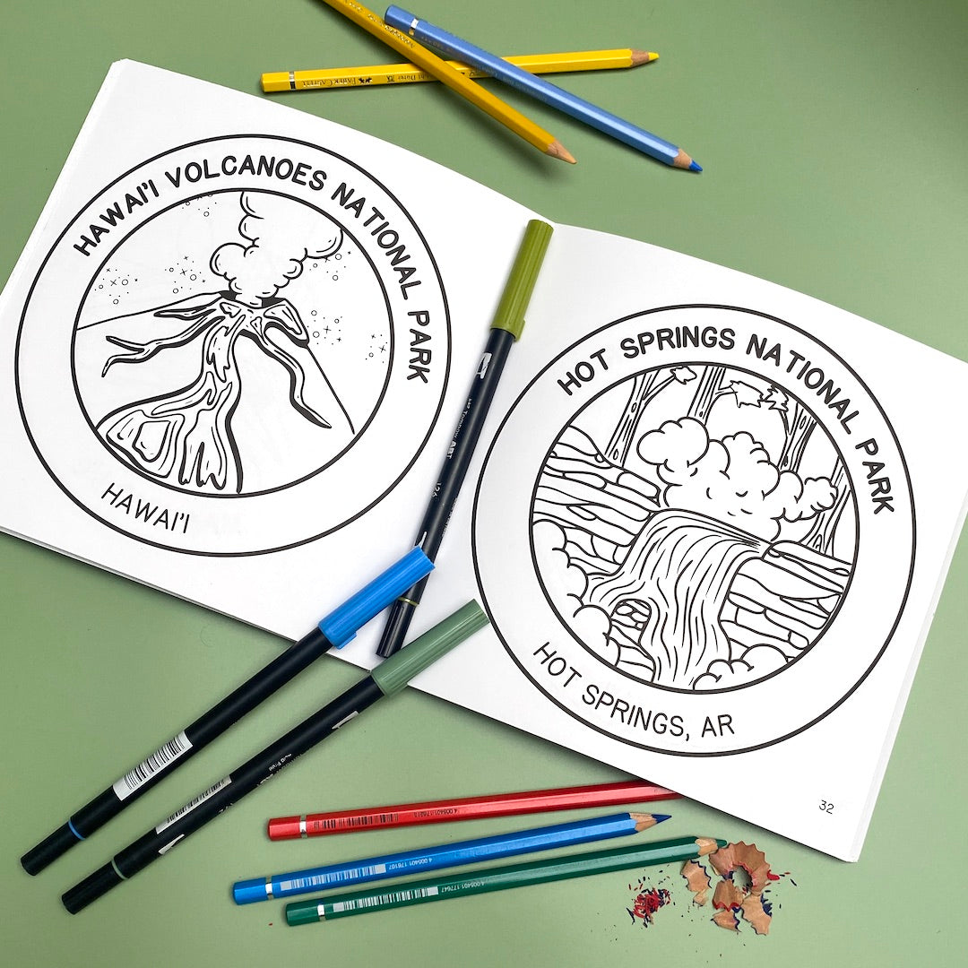 National parks coloring book