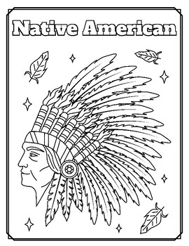 Native americans coloring page tpt