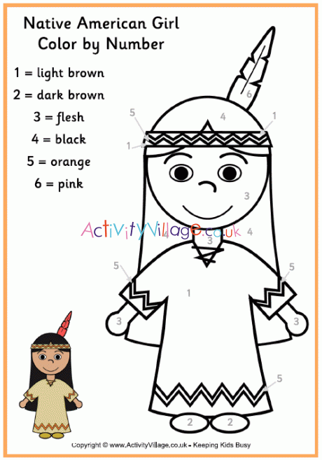 Native american girl lor by number