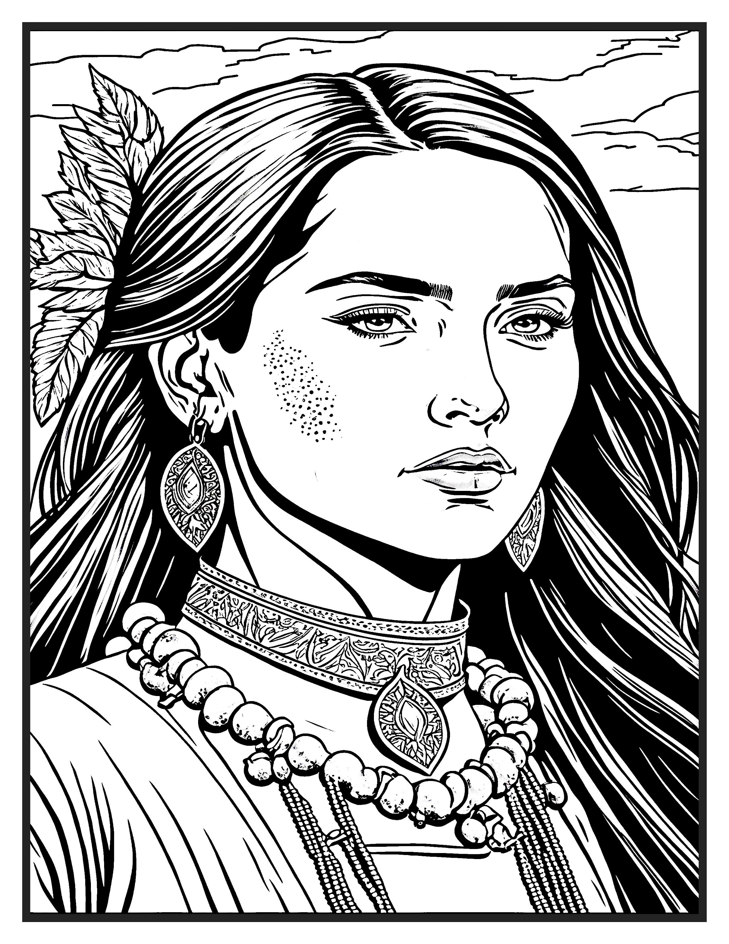 Native american women coloring pages