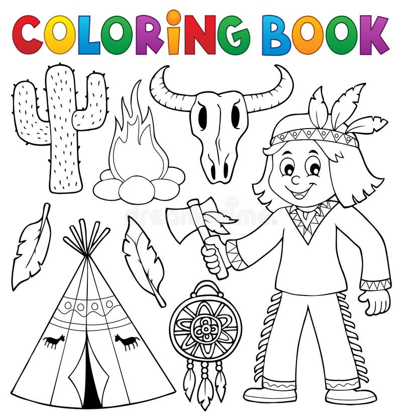 Coloring native american stock illustrations â coloring native american stock illustrations vectors clipart