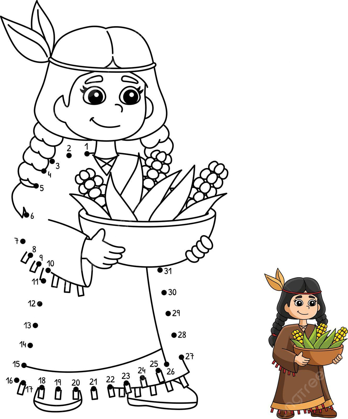 Dot to dot thanksgiving native american coloring graphic coloring page outline vector ring drawing native american drawing thanksgiving drawing png and vector with transparent background for free download