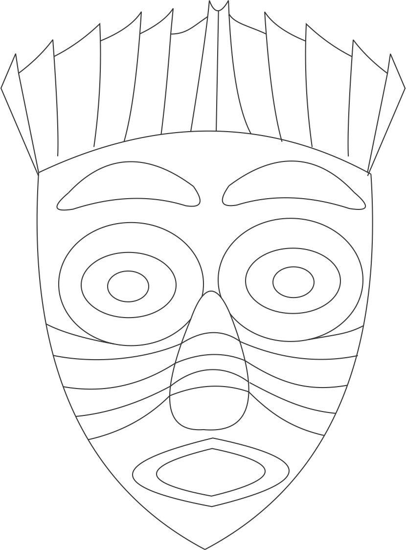 Red indian printable coloring page for kids