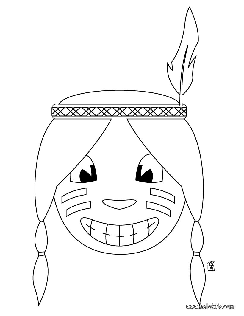 Native american head coloring pages