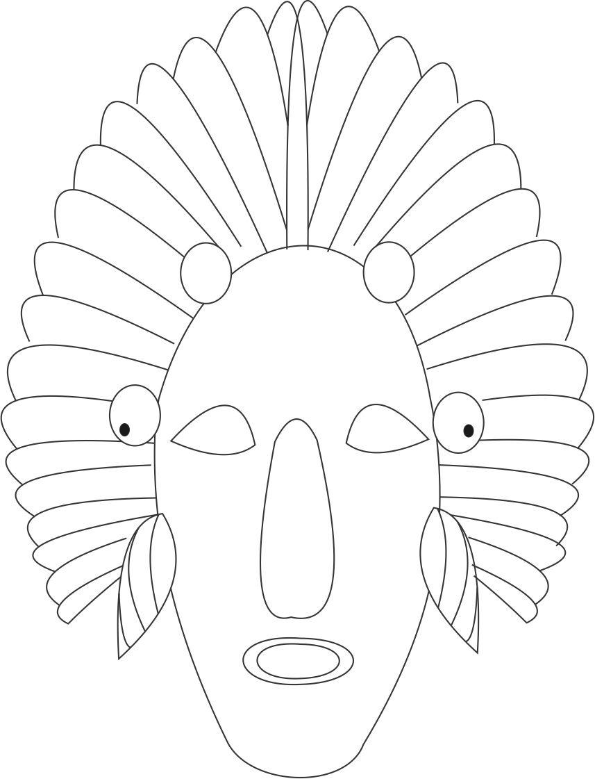 Red indian printable coloring page for kids