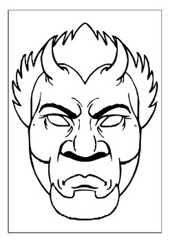 Printable halloween masks coloring pages