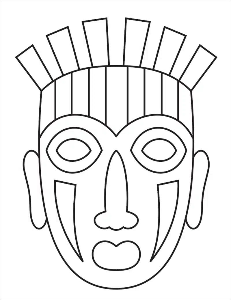 Easy how to draw a tribal mask tutorial mask coloring page