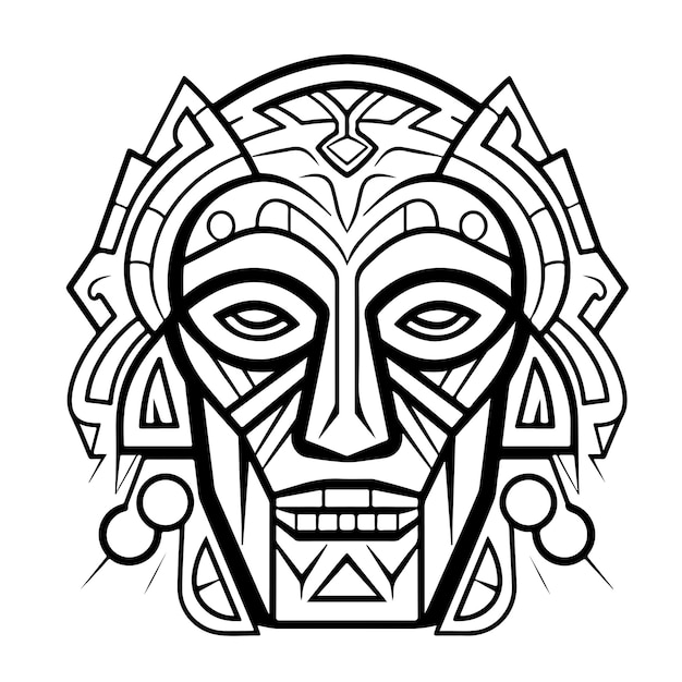 Premium vector coloring page line drawing mask day