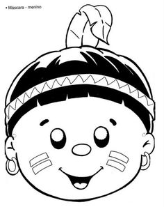 Indian mask coloring page crafts and worksheets for preschooltoddler and kindergarten