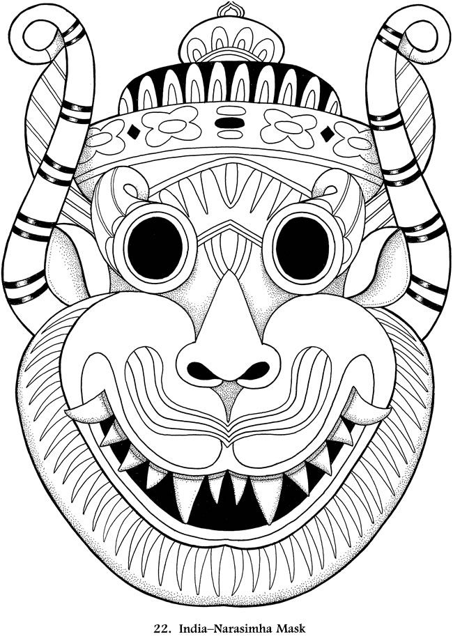 Wele to dover publications coloring pages coloring books native american masks