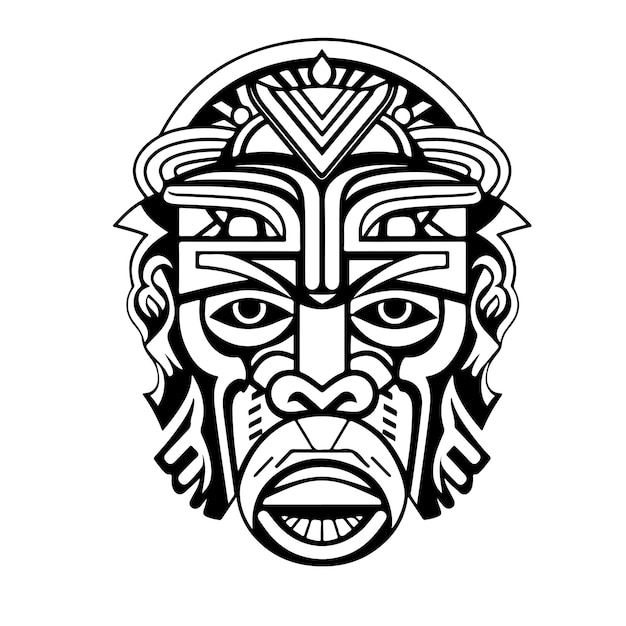 Premium vector coloring page line drawing mask day