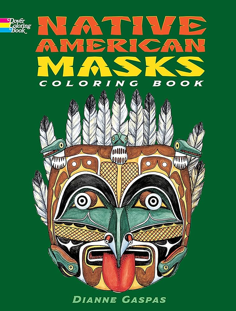 Native american masks coloring book dover native american coloring books dianne gaspas books