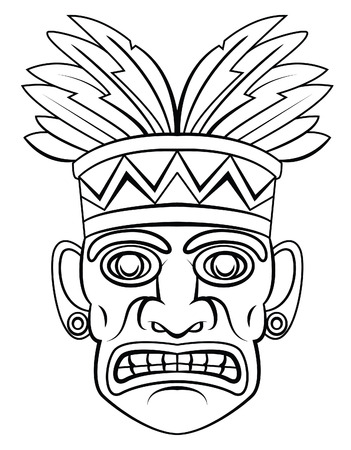 Mayan mask stock vector illustration and royalty free mayan mask clipart