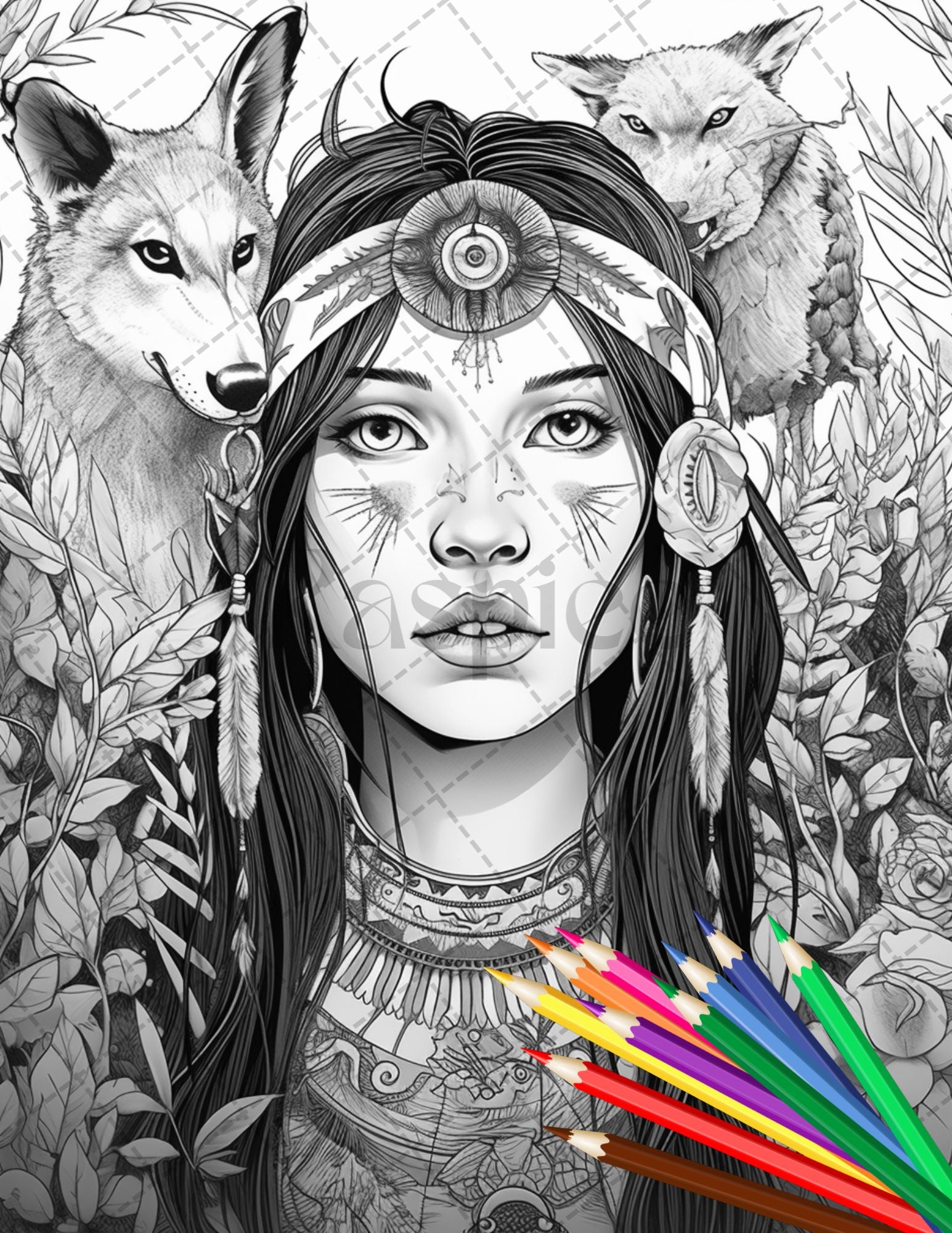 Native american girls printable coloring pages for adult native am â coloring