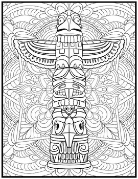 Native american coloring pages mindfulness coloring sheets by qetsy