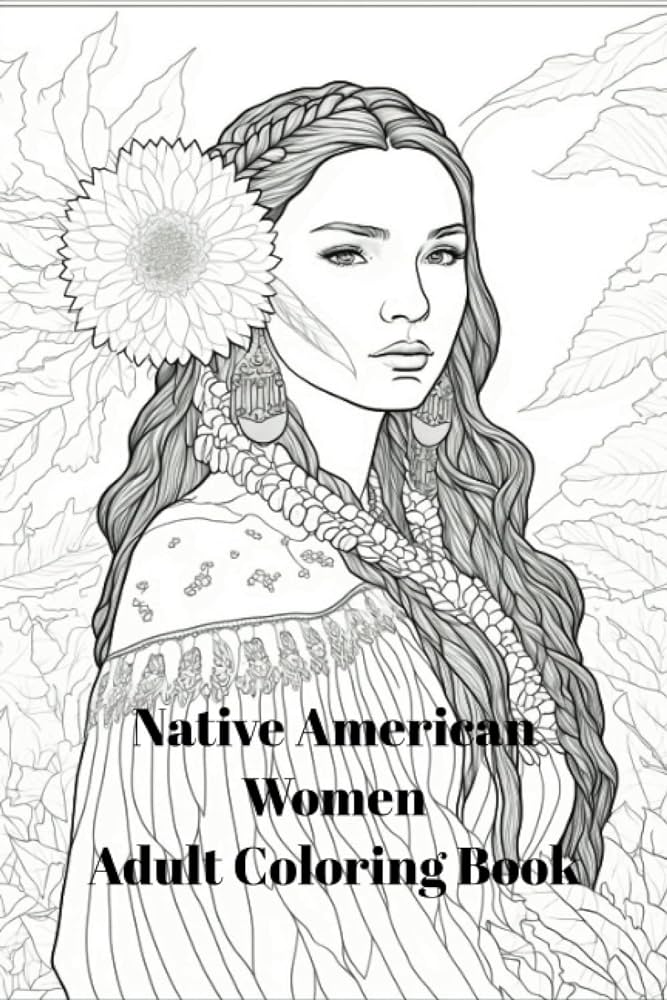 Native american women art coloring pages pencil charcoal pastel crayon coloring book williamson jere books