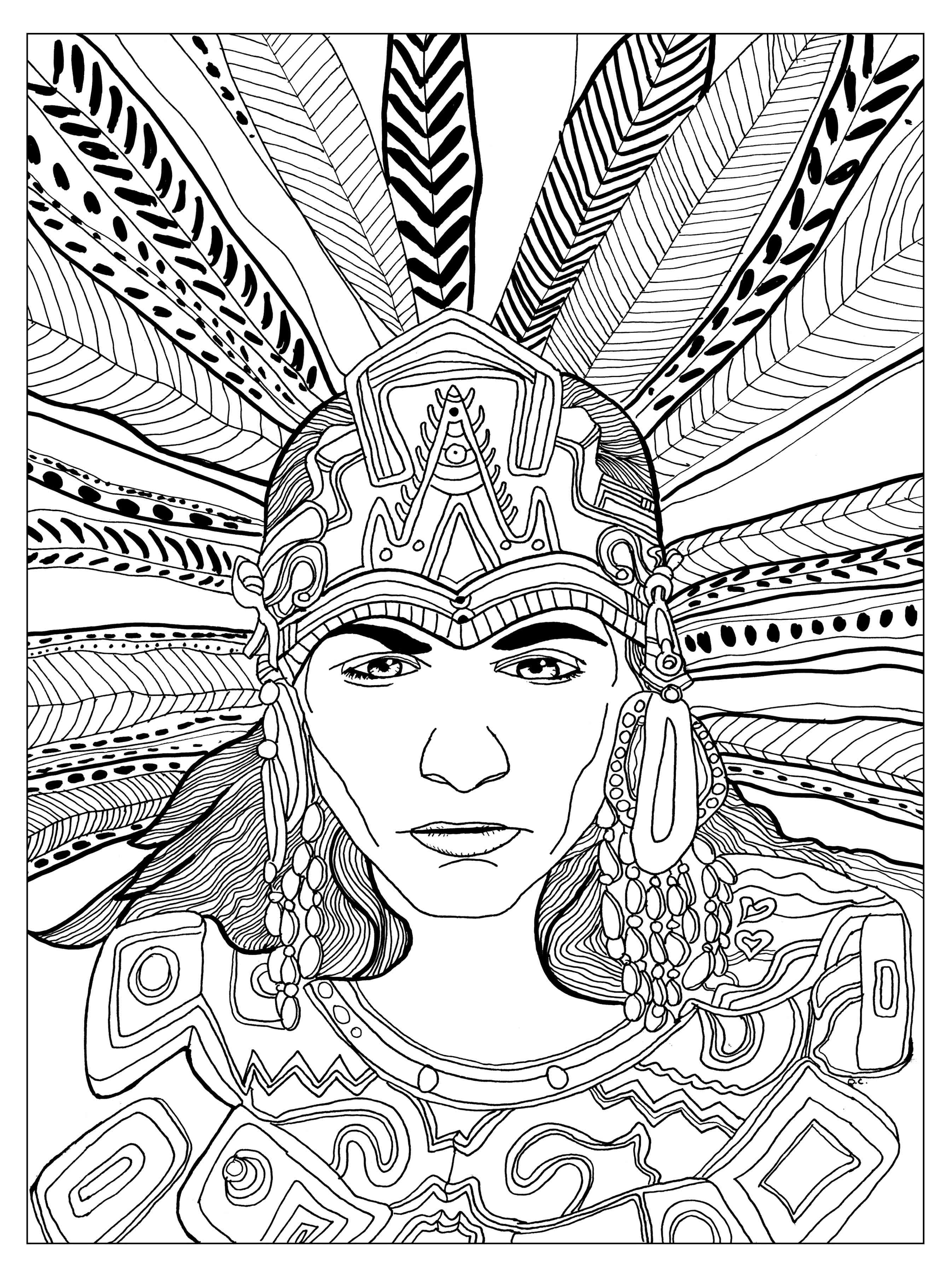 Native american coloring pages for adults