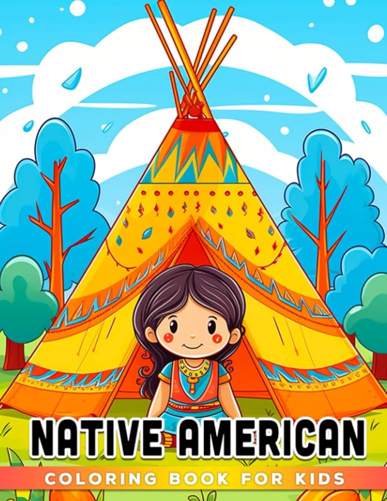 Native american for kids coloring book super cute coloring pages with indian tribes illustrations for little boys girls to color and have fun crane faisal books