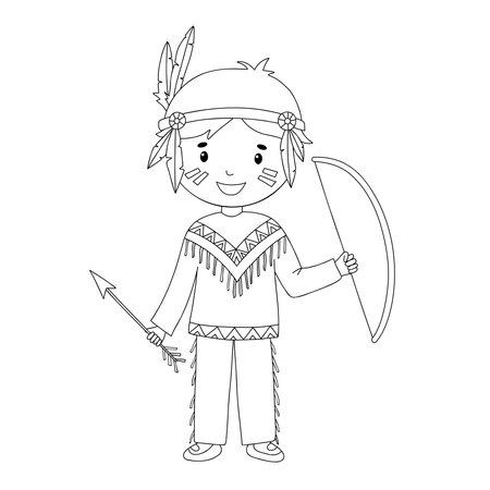Native american coloring pages stock vector illustration and royalty free native american coloring pages clipart