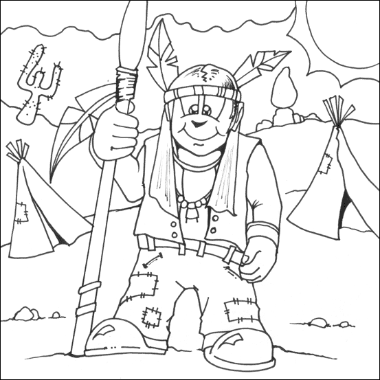 Native american indian colouring my free colouring pages