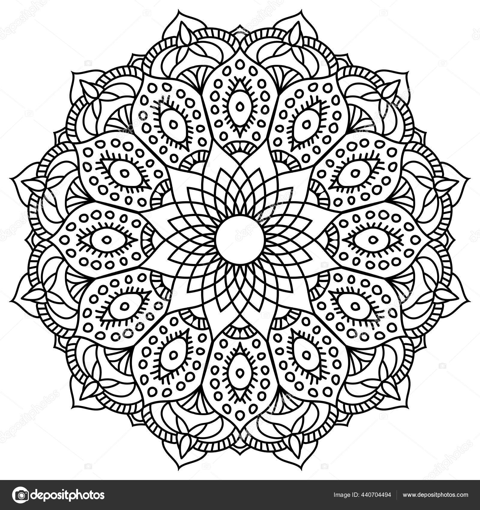 Native american mandala fãrglãggningssida â illustration av smk